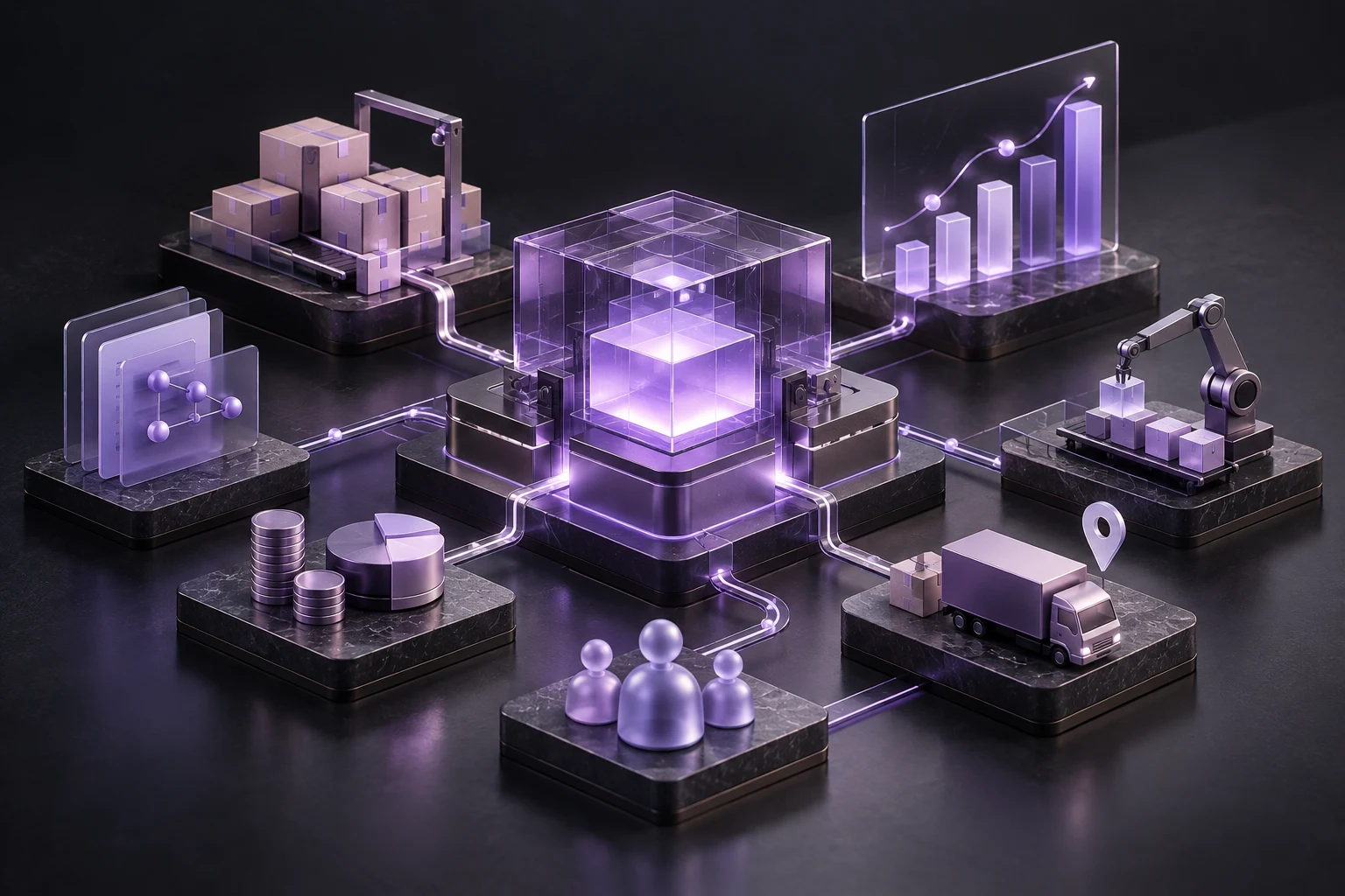 Concept illustration of erp development